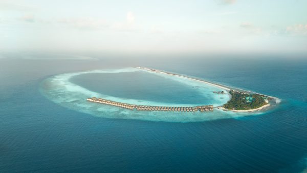 aerial view of seaside finolhu in baa atoll maldives