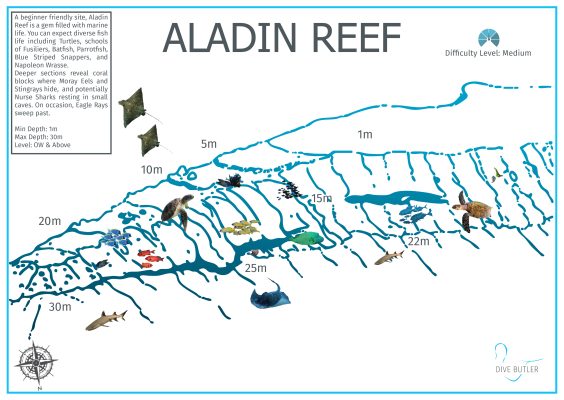 Dive Butler Fari Islands Dive Site Maps_Aladin Reef