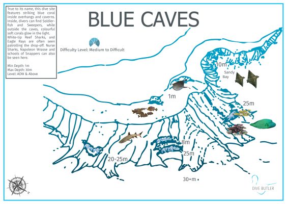 Dive Butler Fari Islands Dive Site Maps_Blue Caves
