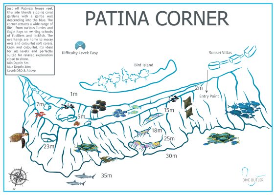 Dive Butler Fari Islands Dive Site Maps_Patina Corner