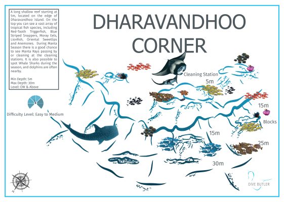 Dive Butler Amilla Dive Site Maps_Dharavandhoo Corner