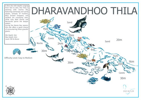 Dive Butler Amilla Dive Site Maps_Dharavandhoo Thila